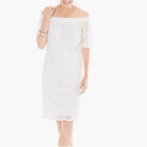 Chico’s Lace Off the Shoulder Dress White Womens Size 2.5 Large